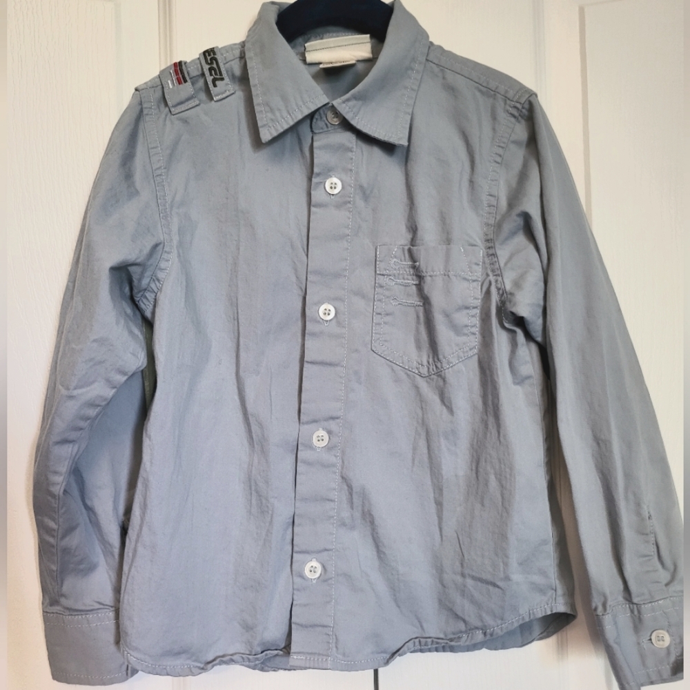 Diesel Boys Button Down Dress Shirt with Pocket Size 5